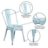 Distressed - Metal Indoor-Outdoor Stackable Chair