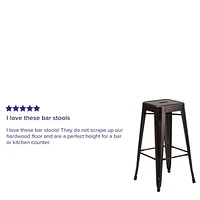 30'' High Backless Distressed Copper Metal Indoor-Outdoor Barstool