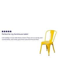 Yellow Metal Indoor-Outdoor Stackable Chair