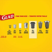 Glad Clear Garbage Bags - Large 90 Litres -, 30 Trash Bags