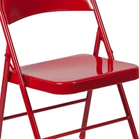 HERCULES Series Double Braced Red Metal Folding Chair