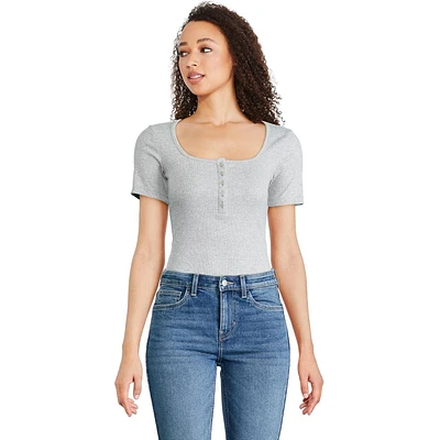 George Women's Henley Bodysuit, Sizes XS-XXL