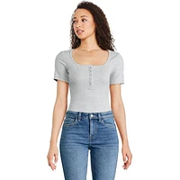George Women's Henley Bodysuit, Sizes XS-XXL
