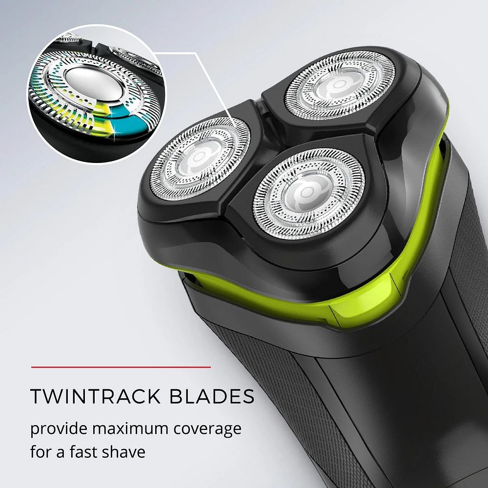 REMINGTON® UltraStyle Rechargeable Rotary Shaver, PR1320ADN, 40 Minutes of Cordless Runtime