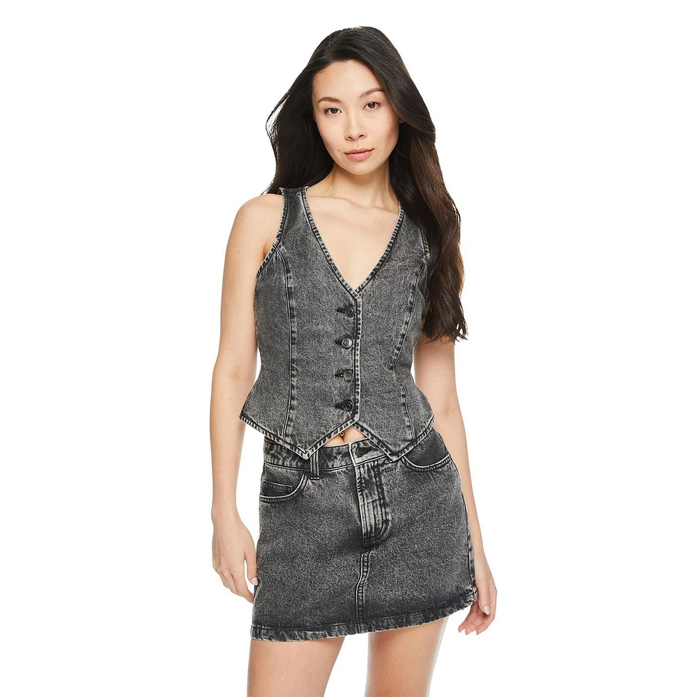 Veste en denim No Boundaries pour femmes Tailles TP–TTG