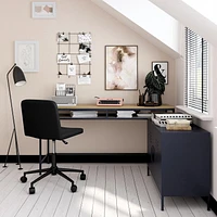 Bradford Computer Desk, Navy/Oak