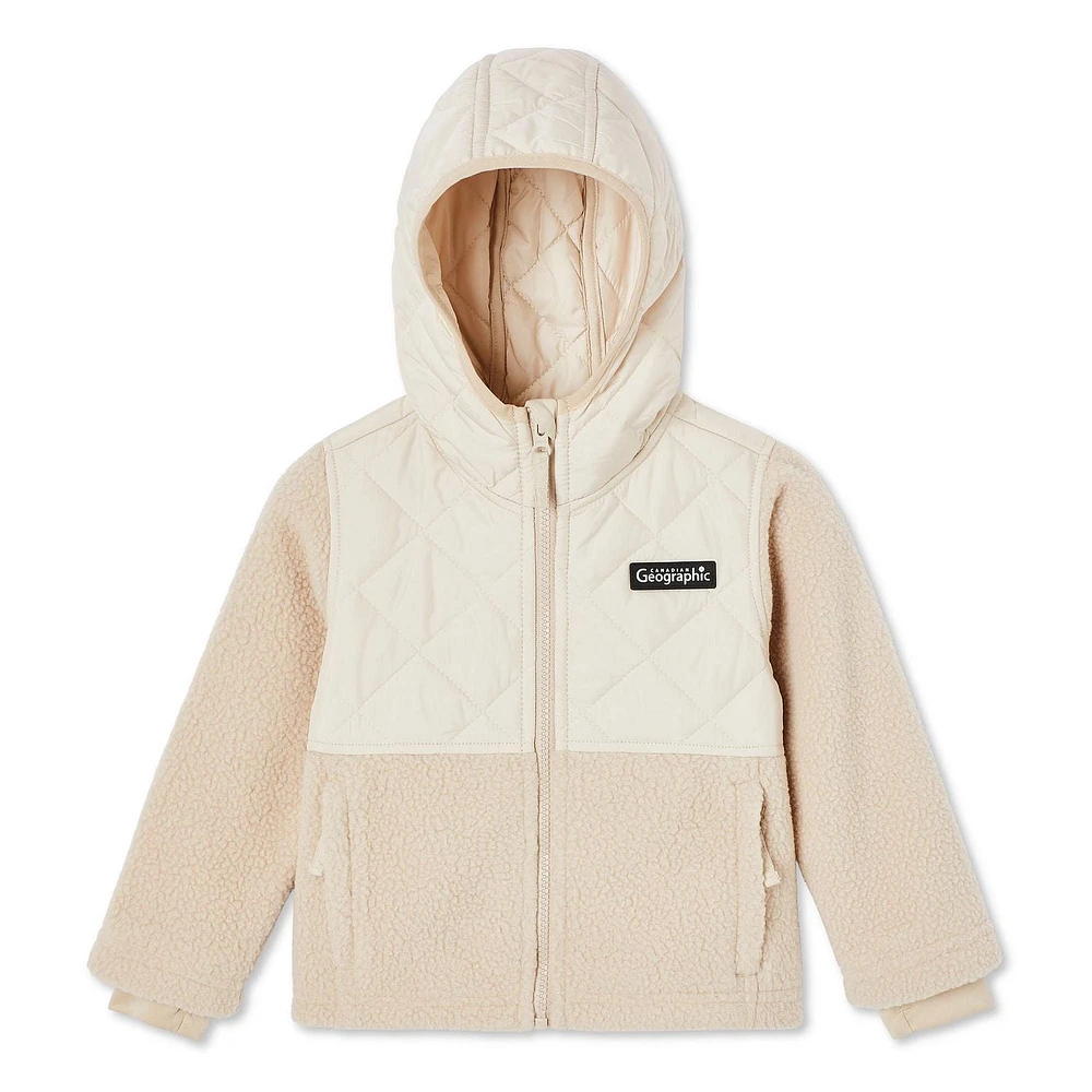 Manteau bimatière Canadiana pour petites filles Tailles 2T-5T