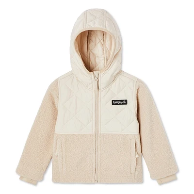 Manteau bimatière Canadiana pour petites filles Tailles 2T-5T