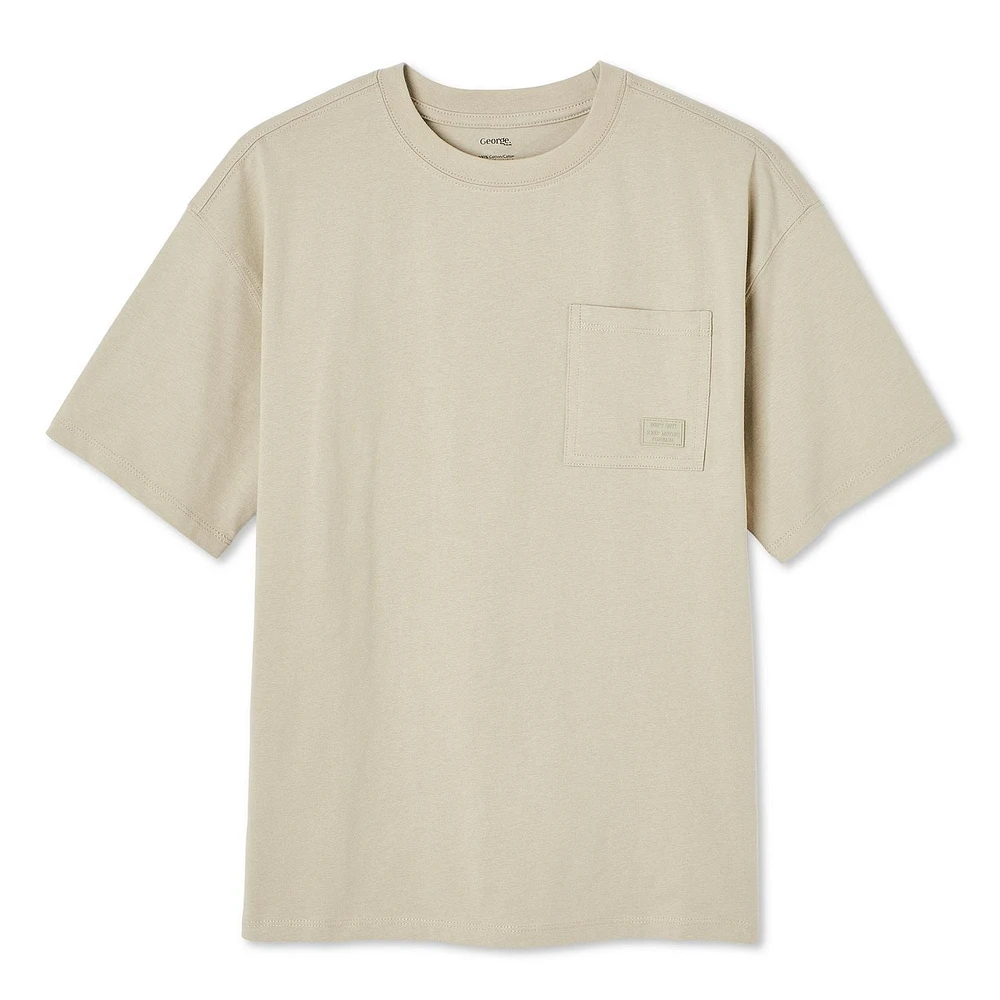 T-shirt surdimensionné avec poche George pour garçons Tailles TP–TG