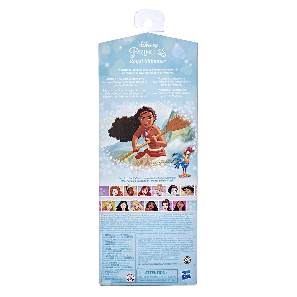 Poupée Disney Princess Royal Shimmer Moana avec jupe et accessoires