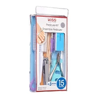 KISS Pedicure Kit - Professional - 15 Pieces, Professional quality.