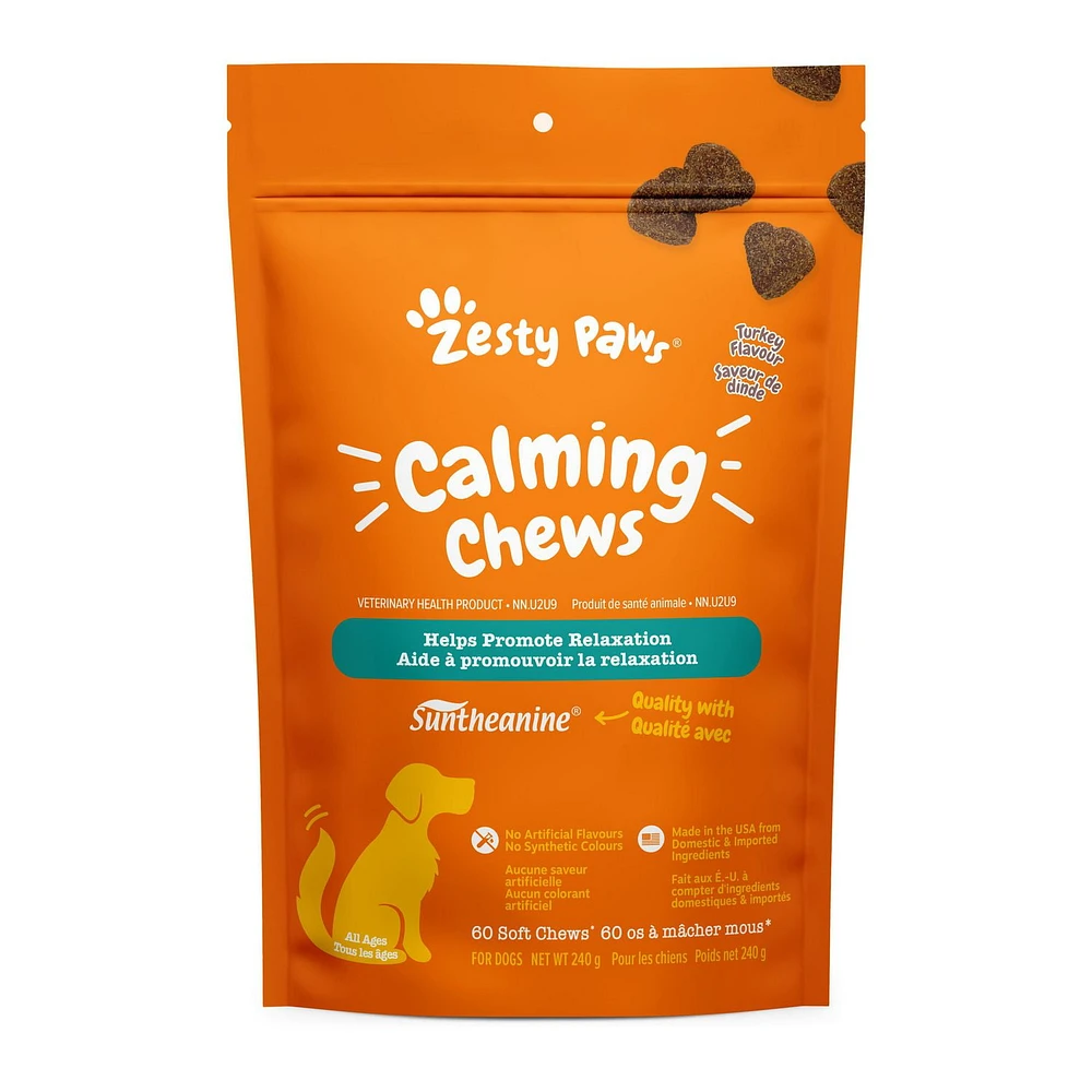 Zesty Paws Calming Turkey Daily Soft Chews Dog Supplement, 60 Soft Chews