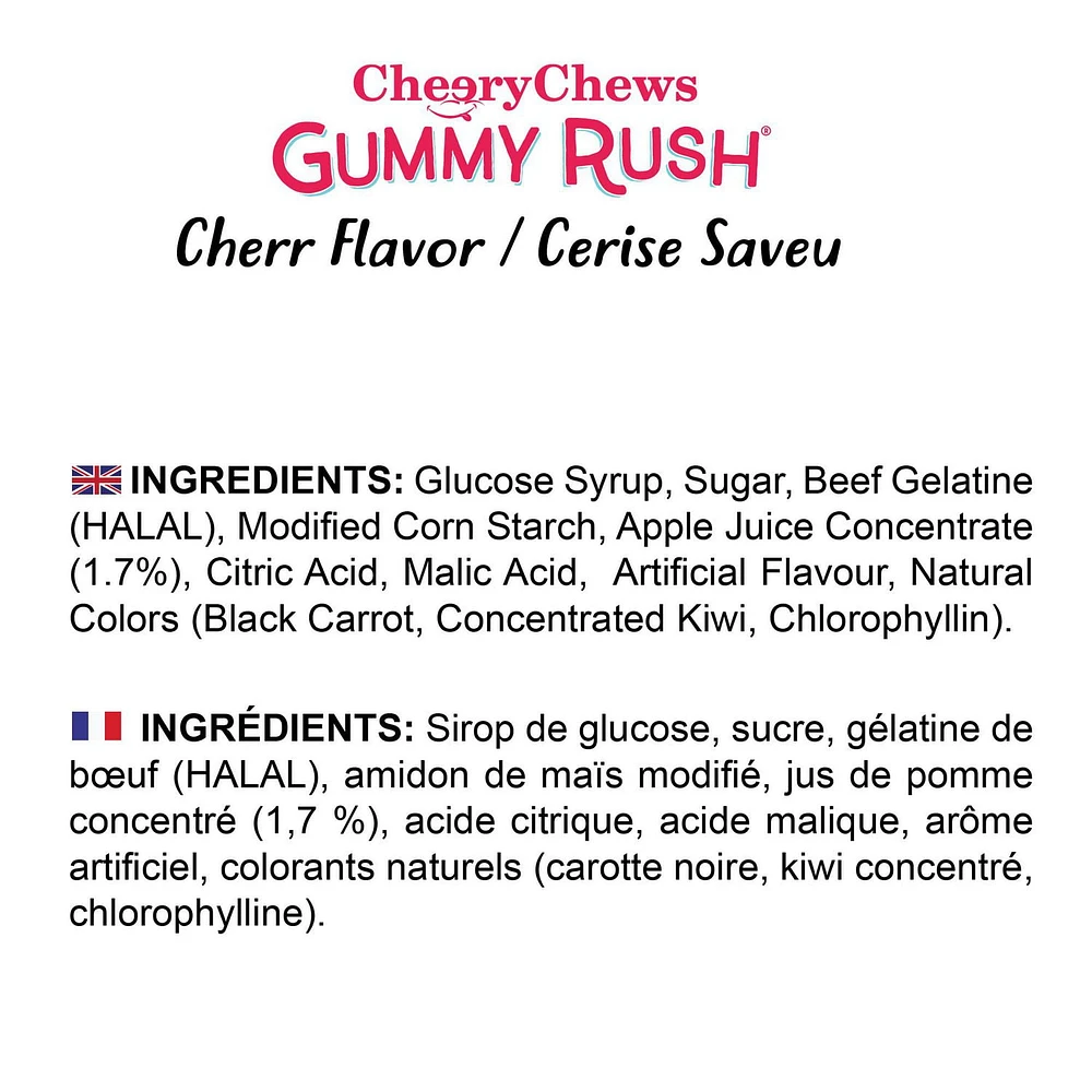 Gummy Rush - Fizzy Cerises 70g/2.46oz Quantité - 70g/2.46oz