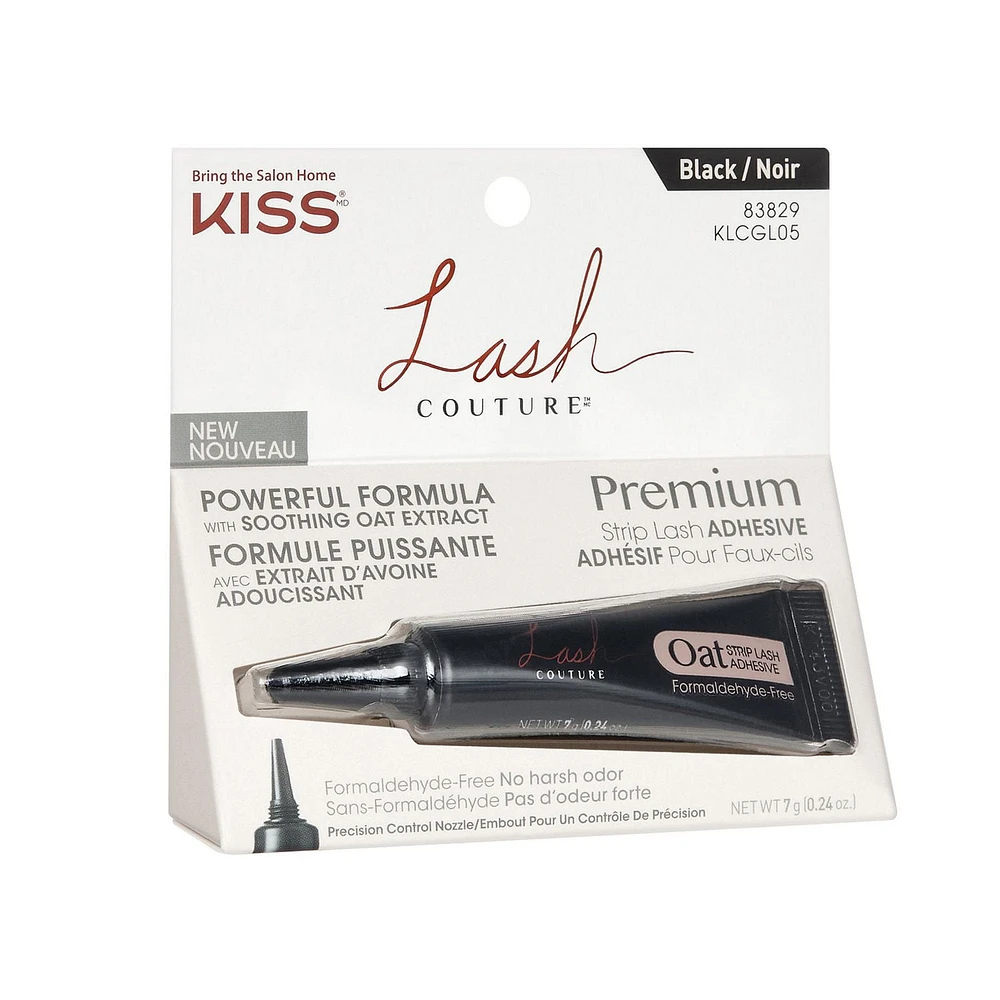 KISS Lash Couture Strip Lash Adhesive - Premium - Black (0.24 Oz), Super strong hold.