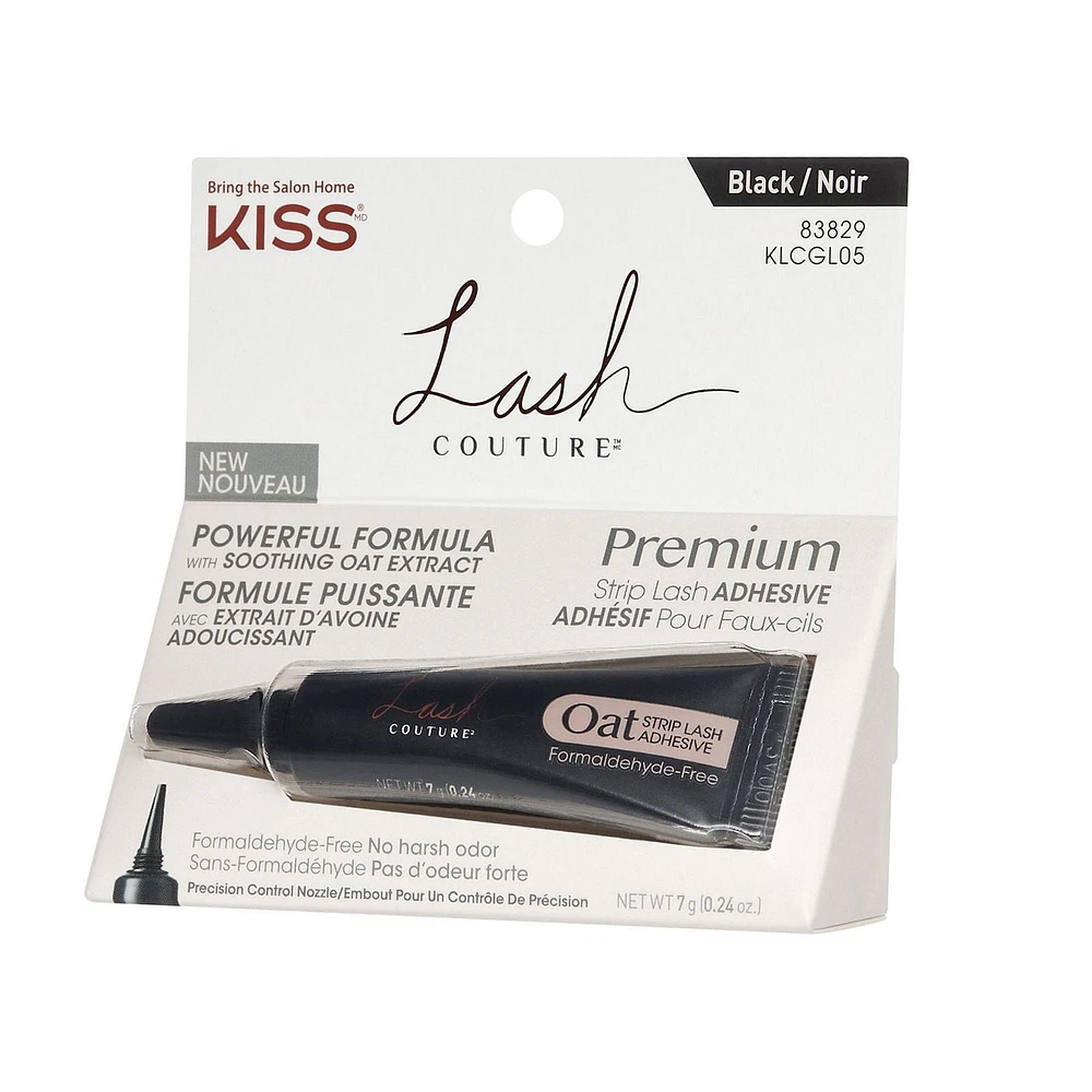 KISS Lash Couture Strip Lash Adhesive - Premium - Black (0.24 Oz), Super strong hold.