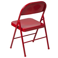 HERCULES Series Double Braced Red Metal Folding Chair