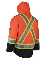 Forcefield Hi Vis Winter Safety Parka with Removable Down Insulated Nylon Puffer Jacket