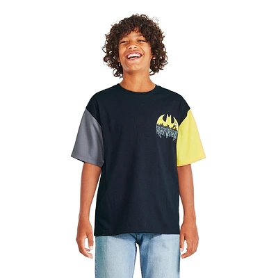 T-shirt avec épaules en maille Batman pour garçons Tailles TP–TG
