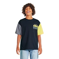 T-shirt avec épaules en maille Batman pour garçons Tailles TP–TG