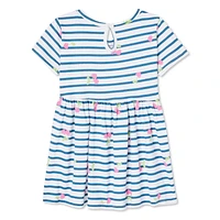 George Baby Girls' Short Sleeve Dress, Sizes 0-24 months