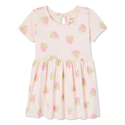 George Baby Girls' Short Sleeve Dress, Sizes 0-24 months