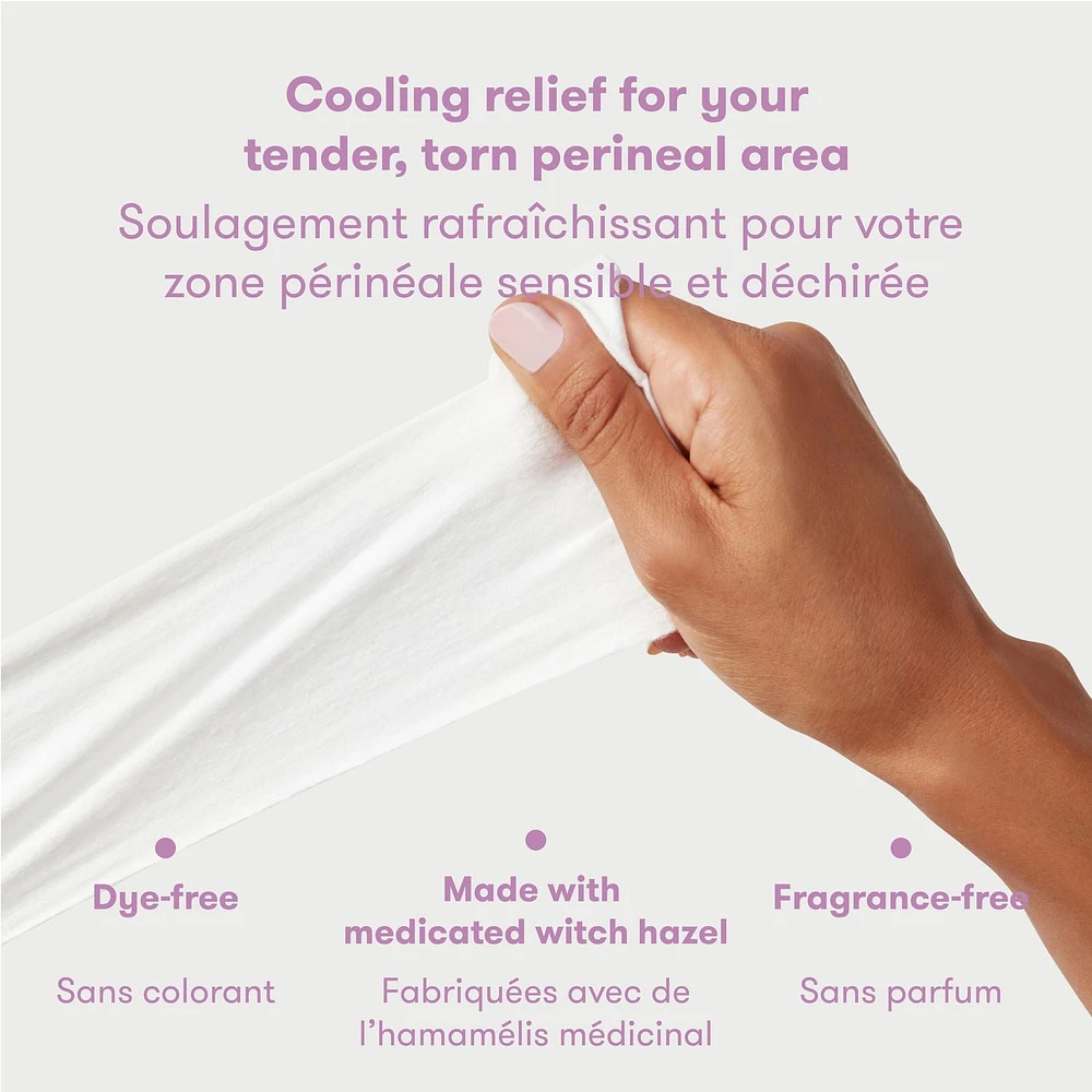 Frida Mom - Coussinets de refroidissement périnéaux à l'hamamélis - Récupération post-partum - Nouveau-né - Sac d'hôpital Coussinets de refroidissement périnéaux essentiels à l'hamamélis médicamenteux sur toute la longueur pour les soins post-partum 24 doublures de coussin