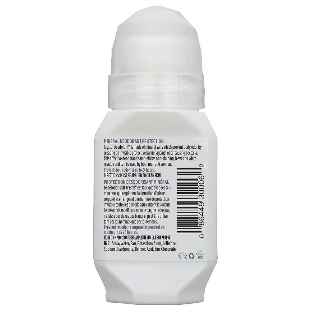 Déodorant à bille totalement naturel pour le corps de Crystal | Sans parfum et sans parabène  | Végétalien et sans cruauté 1,69 oz liquide (60 ml)