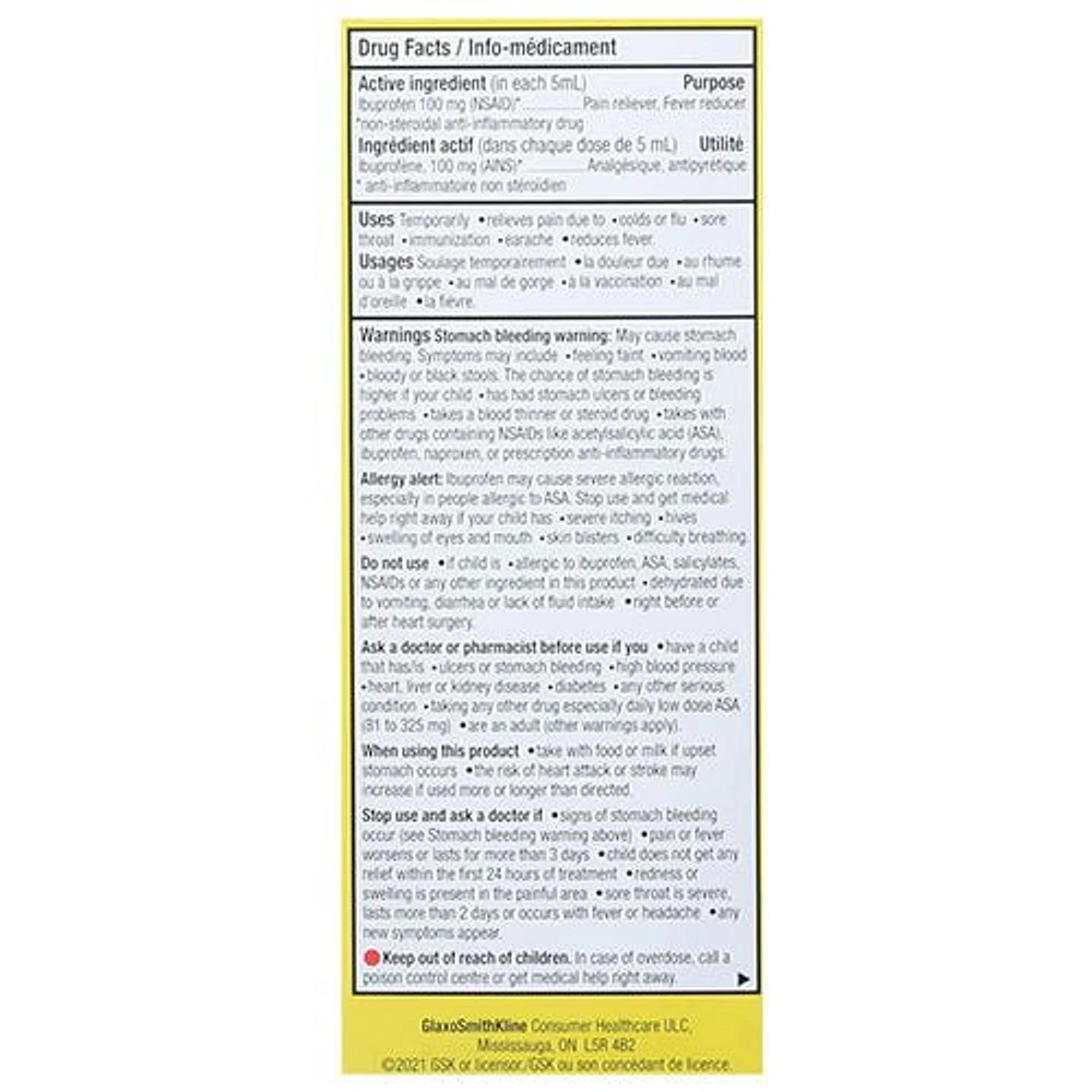 Advil pour enfants – Rhume et Grippe Multi-symptômes Suspension de 100 mL 100mL