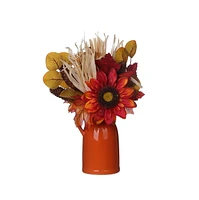 ORANGE JAR WITH FLOWER