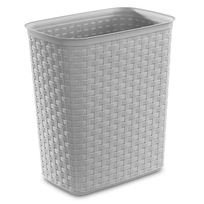 Sterilite 22L Weave Wastebasket- Grey, 22L