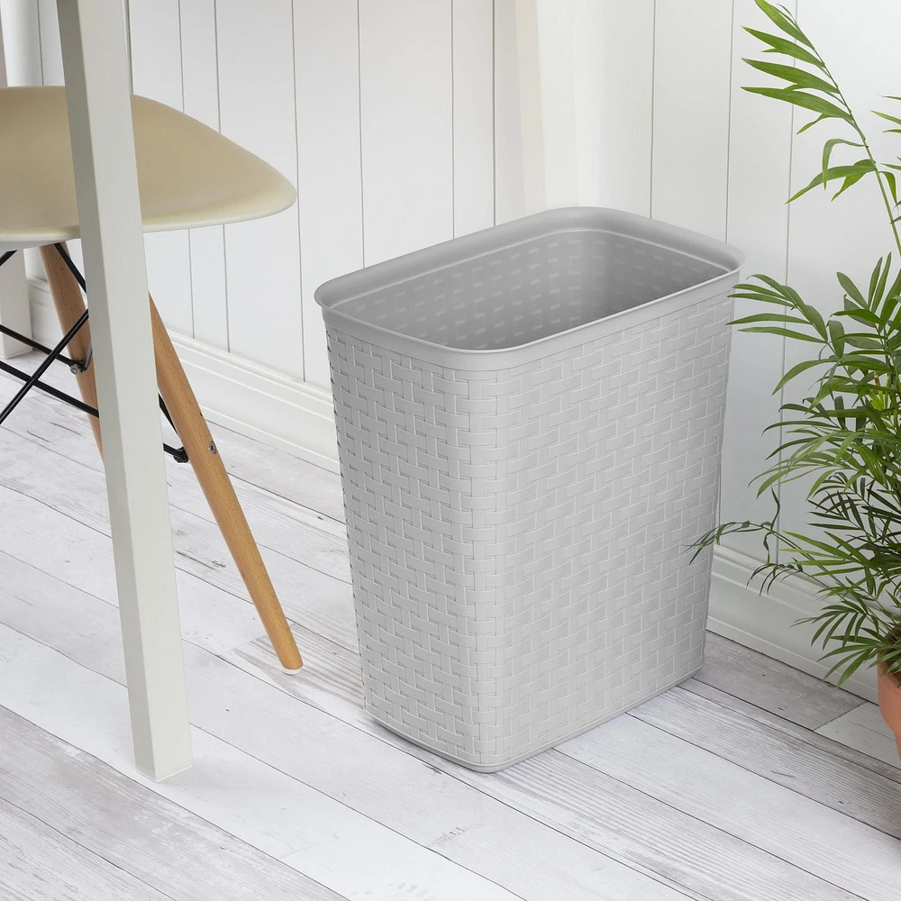 Sterilite 22L Weave Wastebasket- Grey, 22L