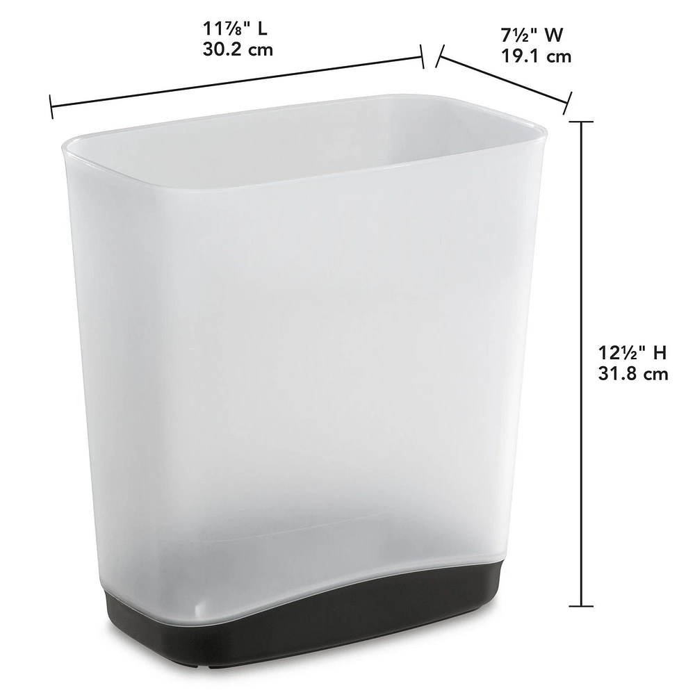 Sterilite 12.5L Slim Clear Watebasket- Grey, 12.5L