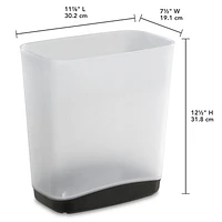 Sterilite 12.5L Slim Clear Watebasket- Grey, 12.5L