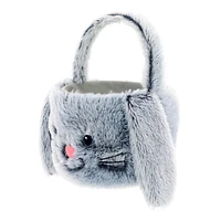 Way To Celebrate Easter Plush Bunny Easter Basket, Grey