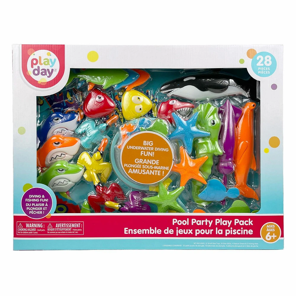 Play Day Pool Party Dive Play Pack 28 Piece Underwater Diving Toy Set