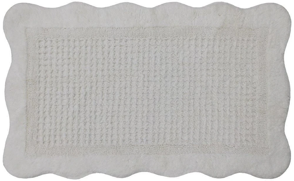 HT SCALAPED EDGE WHITE 20x32, Bath Rug