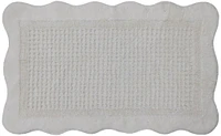 HT SCALAPED EDGE WHITE 20x32, Bath Rug