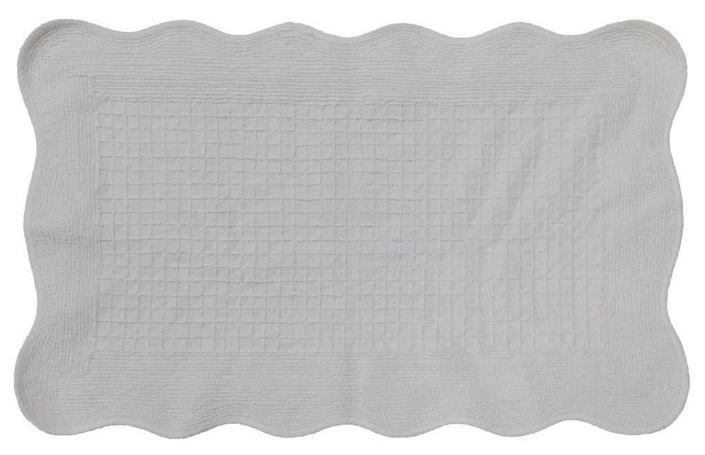 HT SCALAPED EDGE WHITE 20x32, Bath Rug