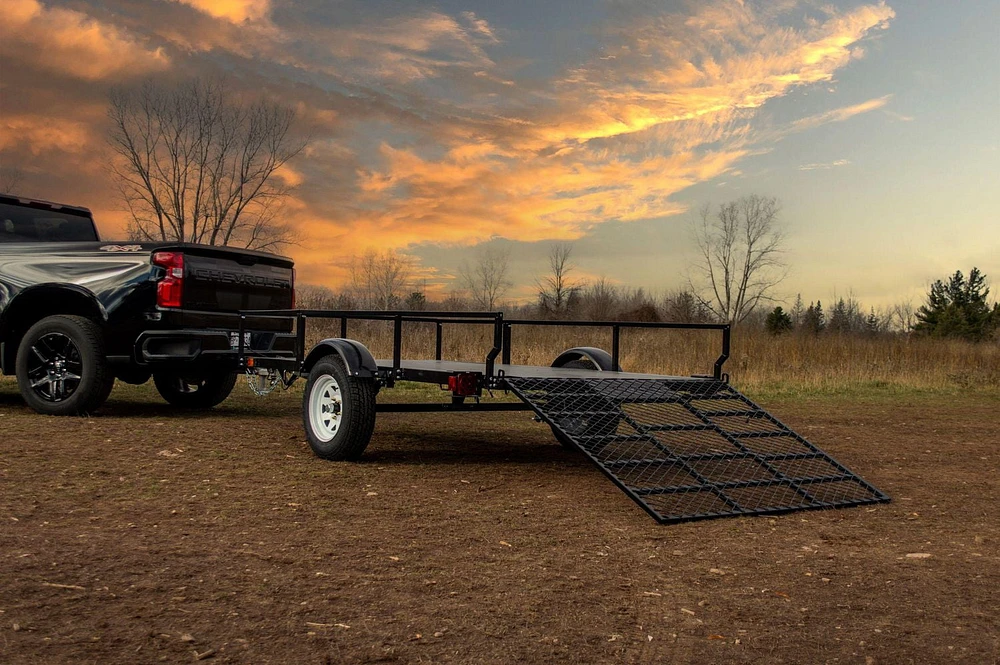 DK2 6 ft. x 10 ft. Single Axle Open Rail Utility Trailer (Trailer Jack Included)