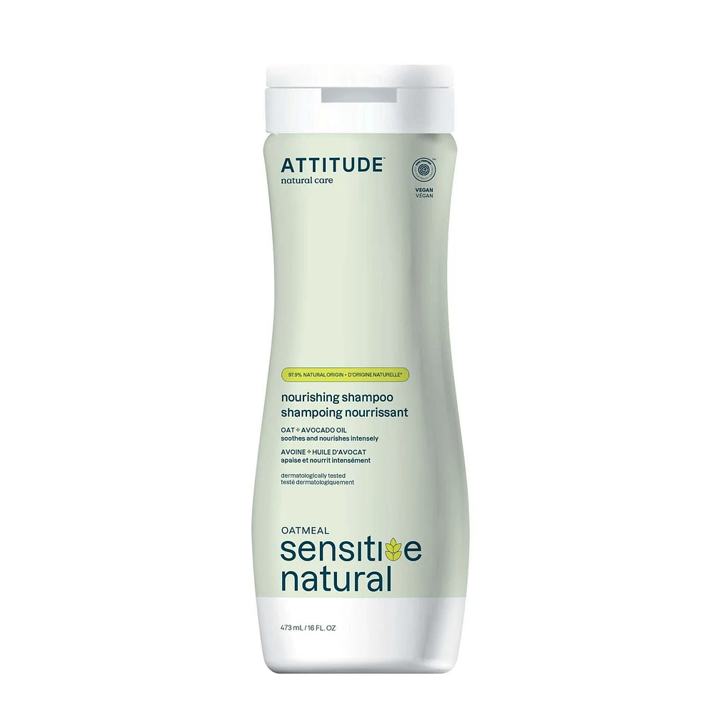 ATTITUDE oatmeal sensitive natural, Nourishing Shampoo, Oat & Avocado Oil, 473 mL