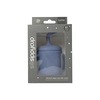 Kushies Silisippy cup - Silicone Sippy cup with straw - Unbreakable, Spill Proof and Non-Slip Handles Sippy Cup for Toddlers -Mineral Blue