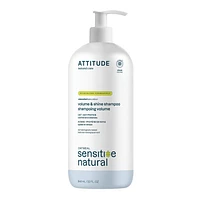 ATTITUDE oatmeal sensitive natural, Volume & Shine Shampoo, Oat & Soy Protein, Unscented, 946 mL