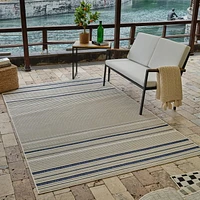 Rug Branch Maise Abstract Indoor Outdoor Area Rug, Cream Blue, Modern - Entryway, Hallway, Bathroom, and Kitchen<br>