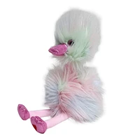 Way to Celebrate Long Pile Plush Duck,Rainbow 10inch