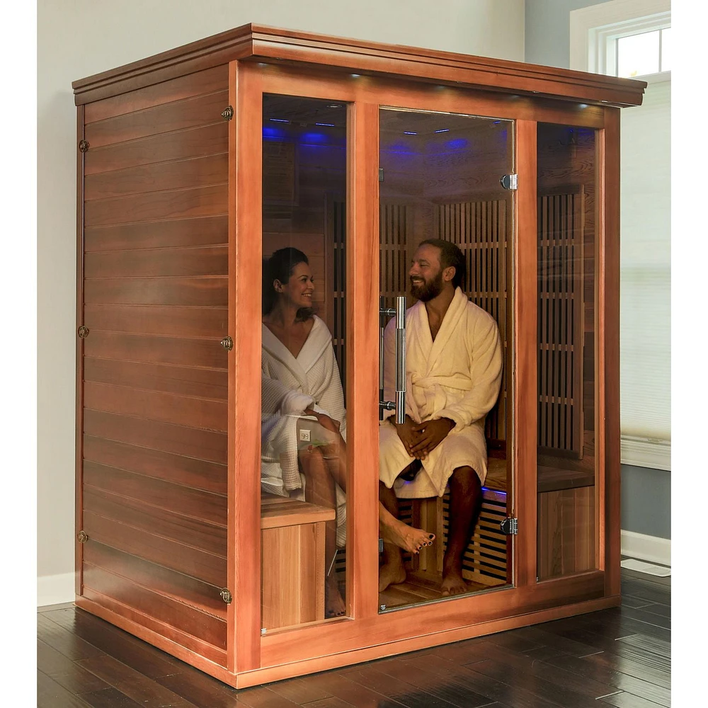 3-4 Person Cedar Infrared Sauna with 9 Carbon Heaters