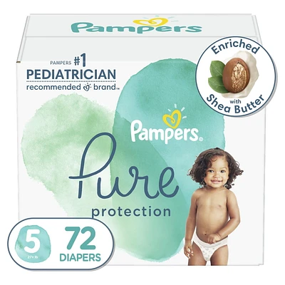 Couches Pampers Pure Protection, format Super Economique tailles N-1, 116-62 couches