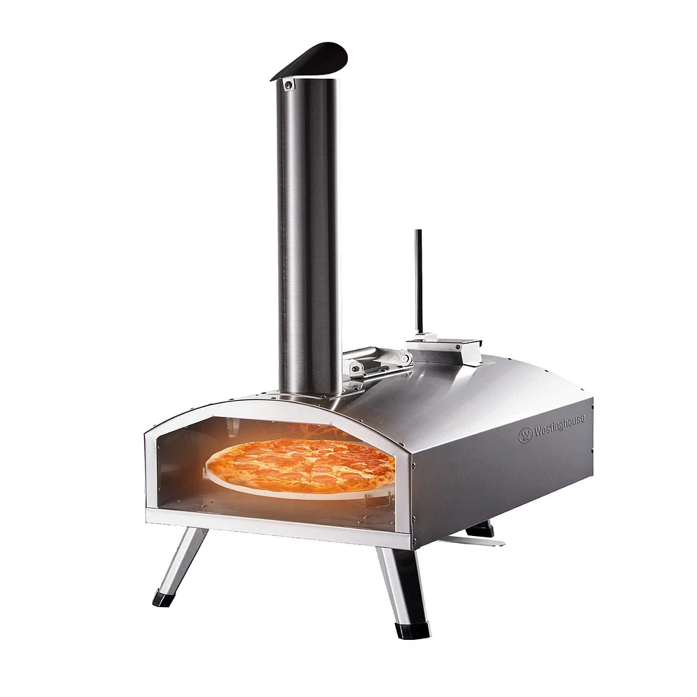 Westinghouse 12" Dual Fuel (Gas and Wood Pellets) Pizza Oven with Rotating Stone