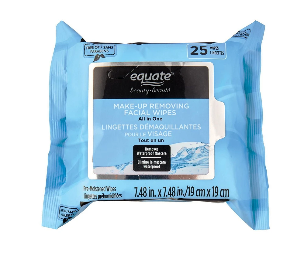 Equate Beauty Make-up Removing Facial Wipes 25ct, 25 wipes