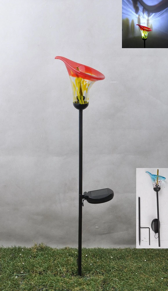 Hometrends Solar Orange Calla Lighting Stake