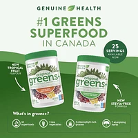 Genuine Health Greens+ Original Superfood Greens Powder Tropical Fruit flavour, 25 servings, 228g